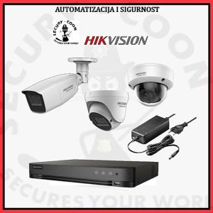 Komplet za video nadzor TVI 4 kamere 4MP varifokal Hikvision-Hiwatch