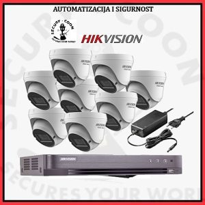 Komplet za video nadzor TVI 8 kamera 2MP varifokal Hikvision-Hiwatch