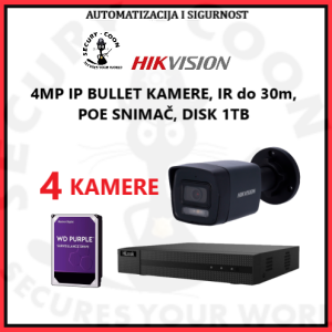HIKVISION KOMPLET 4 KAMERE IP 4MP