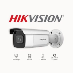 KAMERA 8MP HIKVISION DS-2CD2786G2-IZS (2.8-12mm) KAMERA DS-2CD2663G2-IZS(2.8-12mm) je vrhunska kamera koja pripada kategoriji KAMERE ACUSENSE 6MP, 8MP. Ova kamera proizvođača nudi odlične karakteristike koje će zadovoljiti sve vaše potrebe. DS-2CD2663G2-IZS(2.8-12mm) je opremljena Acusense tehnologijom, što omogućava filtriranje lažnih alarma i razlikovanje osoba i vozila. Kamera ima 6MP rezoluciju i montažu u 3 osi, što omogućava širok kut snimanja. Također, kamera ima 3200 x 1800@20fps, 3DDNR, BLC, HLC, WDR 120dB, ROI i područje interesa. Senzor kamere je 1/2.8" Progressive Scan CMOS, a leća je 2,8-12mm (106° - 32°). Domet IR-a je do 60m, što omogućava snimanje u potpunom mraku. Ova kamera je IP67 i IK10 certificirana, što znači da je otporna na vodu i prašinu, kao i na udarce. Kamera ima motorizirani objektiv s autofokusom, audio ulaz/izlaz i alarm ulaz/izlaz. Također, ima MicroSD slot za pohranu snimaka. Ukratko, KAMERA DS-2CD2663G2-IZS(2.8-12mm) je vrhunska kamera koja nudi odlične karakteristike i kvalitetu snimaka. Idealna je za nadzor u različitim okruženjima, kao što su kuće, tvrtke, škole, itd.