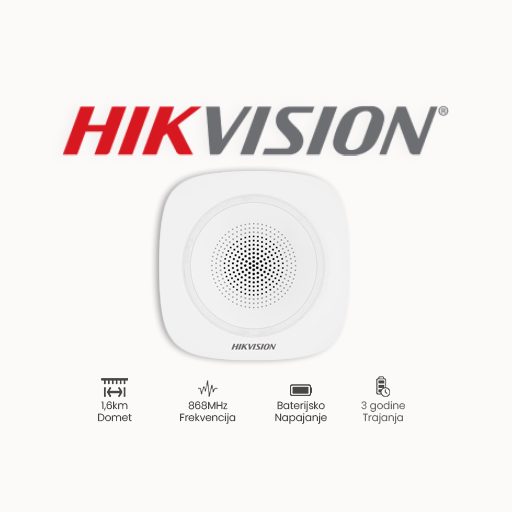 UNUTARNJA SIRENA DS-PS1-I-WE HIKVISION