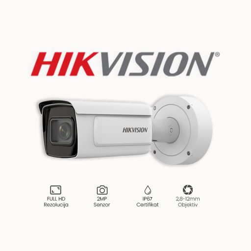 KAMERA 2MP HIKVISION iDS-2CD7A26G0/P-IZHSY (2.8-12m) Rezolucija 2 MP Objektiv varifokalni, 2,8mm-12mm Mogućnosti True WDR 140db, 3D Digital Noise Reduction (DNR), Back Light Compensation (BLC), DarkFighter, utor za micro SD karticu 256GB, funkcija prepoznavanja tablica, 2x alarm ulaz/izlaz IR osvjetljenje do 50m Kompresija H.265+, H.265, H.264+, H.264, MJPEG Stupanj IP zaštite Za vanjsku upotrebu, IP67, IK10, ugrađen grijač Napajanje 12V DC ili PoE (Power over Ethernet)
