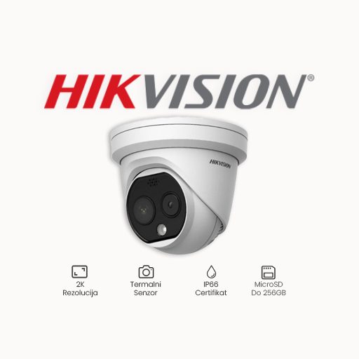 Rezolucija 160x120 (termalni kanal), 4 MP (optički kanal) Objektiv 4mm Dodatne funkcije WDR 120dB. alarmni/audio ulaz/izlaz, utor za microSD karticu do 256GB, napredno otkrivanje požara i temperature, napredna analitika ljudi i vozila IR osvjetljenje do 15 metara Stupanj IP zaštite IP66 Komunikacija 1, RJ45 10 M/100 M, 1, RS-485 Napajanje 12VDC, PoE