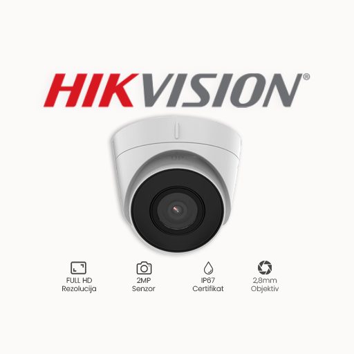 KAMERA 2MP HIKVISION DS-2CD1323G2-I (2.8mm) Tehnički podaci: Rezolucija 2 MP Objektiv 2,8mm Mogućnosti Digital Wide Dynamic Range (DWDR), 3D Digital Noise Reduction (DNR), Back Light Compensation (BLC) IR osvjetljenje do 30m Podržava Pohrana do 256 GB na SD karticu Kompresija H.265+, H.265, H.264+, H.264 Stupanj IP zaštite Za vanjsku primjenu, IP67 Napajanje 12V DC ili PoE (Power over Ethernet) Specifikacija Slika visoke kvalitete s rezolucijom od 2 MP Podržava otkrivanje ljudi i vozila Otporan na vodu i prašinu (IP67) Učinkovita H.265+ tehnologija kompresije EXIR 2.0: napredna infracrvena tehnologija s dugim IC dometom Podržava ugrađenu pohranu do 256 GB (utor za SD karticu) (opcionalno) Ugrađeni mikrofon za sigurnost zvuka u stvarnom vremenu (opcionalno)