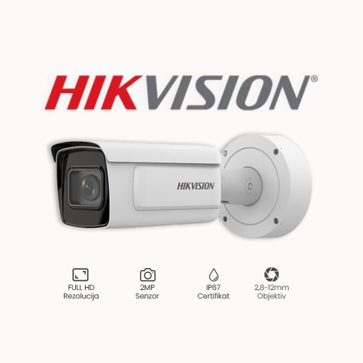 KAMERA 2MP HIKVISION iDS-2CD7A26G0/P-IZHS (2.8-12mm) Rezolucija 2 MP Objektiv varifokalni, 2,8mm-12mm Mogućnosti True WDR 140db, 3D Digital Noise Reduction (DNR), Back Light Compensation (BLC), utor za micro SD karticu 256GB, funkcija prepoznavanja tablica, 2x alarm ulaz/izlaz IR osvjetljenje do 50m Kompresija H.265+, H.265, H.264+, H.264, MJPEG Stupanj IP zaštite Za vanjsku upotrebu, IP67, IK10, ugrađen grijač Napajanje 12V DC ili PoE (Power over Ethernet)