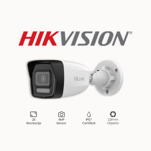 KAMERA 4MP HIKVISION IPC-B140HA-LU (2.8mm) Tehnički podaci: Rezolucija 4 MP Objektiv 2.8mm Mogućnosti WDR 120dB, Dan/noć, 3D Digital Noise Reduction (DNR), Back Light Compensation (BLC), ugrađen mikrofon IR osvjetljenje do 30m Kompresija H.265+/H.265/H.264+/H.264 Stupanj IP zaštite IP67 Dodatne funkcije Klasifikacija ljudi i vozila Napajanje 12V DC ili PoE Specifikacija Visoka kvaliteta slike s rezolucijom od 4 MP Podržava otkrivanje ljudi i vozila Smart Dual-Light: napredna tehnologija s velikim dometom Ugrađeni mikrofon za audio sigurnost u stvarnom vremenu Otporan na vodu i prašinu (IP67) Učinkovita H.265+ tehnologija kompresije