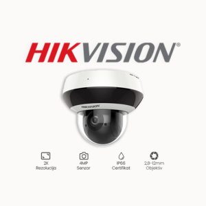 KAMERA 4MP HIKVISION DS-2DE2A404IW-DE3/W Rezolucija 4 MP Objektiv 2,8mm-12mm Zoom 4x optički zoom, 16x digitalni zoom Mogućnosti Dan/noć, WDR 120 dB, 3D DNR, EIS, Regional Exposure, Regional Focus, ANR (Automatic Network Replenishment), WiFi IR osvjetljenje do 20m Kompresija H.265+, H.265 Stupanj IP zaštite Za vanjsku primjenu, IP66, IK8 zaštita kućišta Dodatne funkcije Pan:355°, Tilt: 0°do 90° Pohrana Ugrađen Micro SD utor, do 256GB Napajanje 12V DC ili PoE+, max 18W