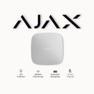 Centralna jedinica (HUB) bežičnog protuprovalnog sustava sa integriranim LAN i dual sim LTE komunikatorom, omogućeno dodavanje i rad do 100 bežičnih uređaja, 9 particija, max 50 korisnika. Podržava videoverifikaciju sa Ajax MotionCamera detektora pokreta sa ugrađenom kamerom. Ugrađena back-up baterija. Bijele boje