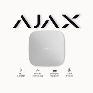 Centralna jedinica (HUB) bežičnog protuprovalnog sustava sa integriranim LAN, dual sim 2G/3G/LTE i WiFi komunikatorom, omogućeno dodavanje i rad do 200 bežičnih uređaja, 25 particija, max 200 korisnika. Podržava videoverifikaciju sa Ajax MotionCam detektora pokreta sa ugrađenom kamerom. Ugrađena back-up baterija. Bijele boje