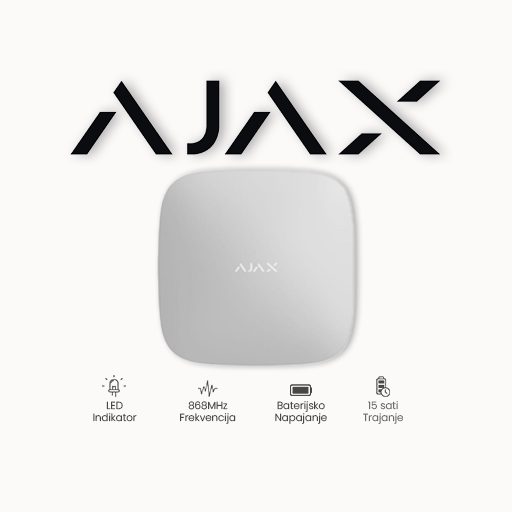 Centralna jedinica (HUB) bežičnog protuprovalnog sustava sa integriranim LAN, dual sim 2G/3G/LTE i WiFi komunikatorom, omogućeno dodavanje i rad do 200 bežičnih uređaja, 25 particija, max 200 korisnika. Podržava videoverifikaciju sa Ajax MotionCam detektora pokreta sa ugrađenom kamerom. Ugrađena back-up baterija. Bijele boje