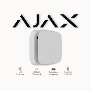 Ajax FireProtect 2 RB (Heat/Smoke/CO) WH Bežični detektor dima druge generacije sa ZAMJENJIVOM baterijom, CO, fiksne temperature i naglog povećanja temperature sa ugrađenom piezzo sirenom 85dB@1m. Bijele boje