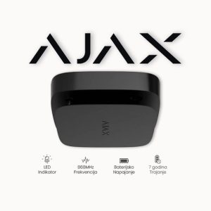 Ajax FireProtect 2 RB (Heat) BL Bežični detektor fiksne temperature i naglog povećanja temperature sa ugrađenom piezzo sirenom 85dB@1m sa ZAMJENJIVOM baterijom. Crne boje