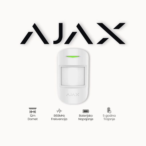 AJAX bežični detektor MotionProtect Plus WH