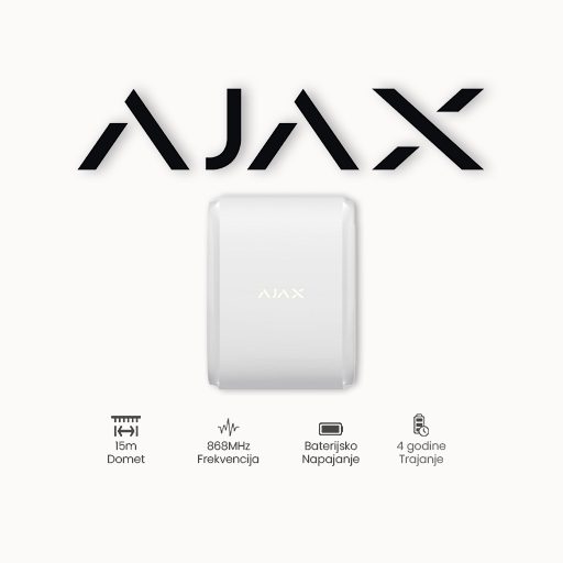 AJAX DualCurtain Outdoor WH