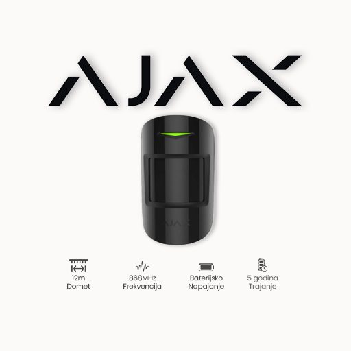 AJAX bežični detektor MotionProtect Plus BL
