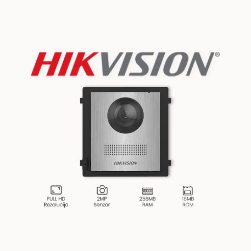 Hikvision DS-KD8003-IME1/NS je kamerni modul za modularni IP videoportafonski sustav sa 2MP kamerom